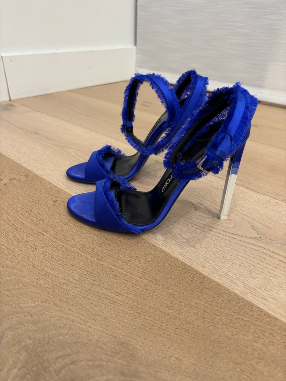 Tom Ford Satin Blue and white Heeled Sandals size 38. - Picture 8 of 12